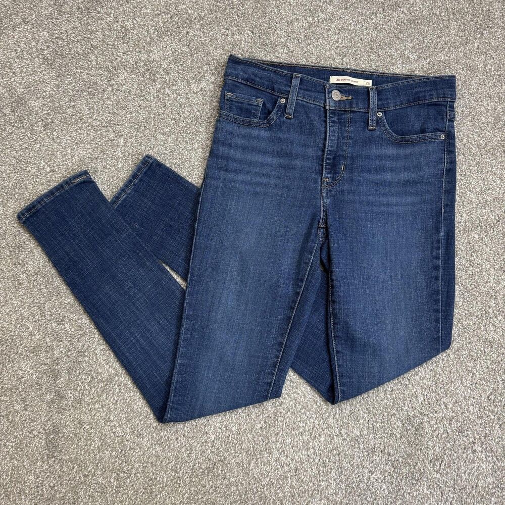 Levi's 311 Shaping Skinny Jeans Womens 26 Blue Mid Rise Stretch Denim Cotton